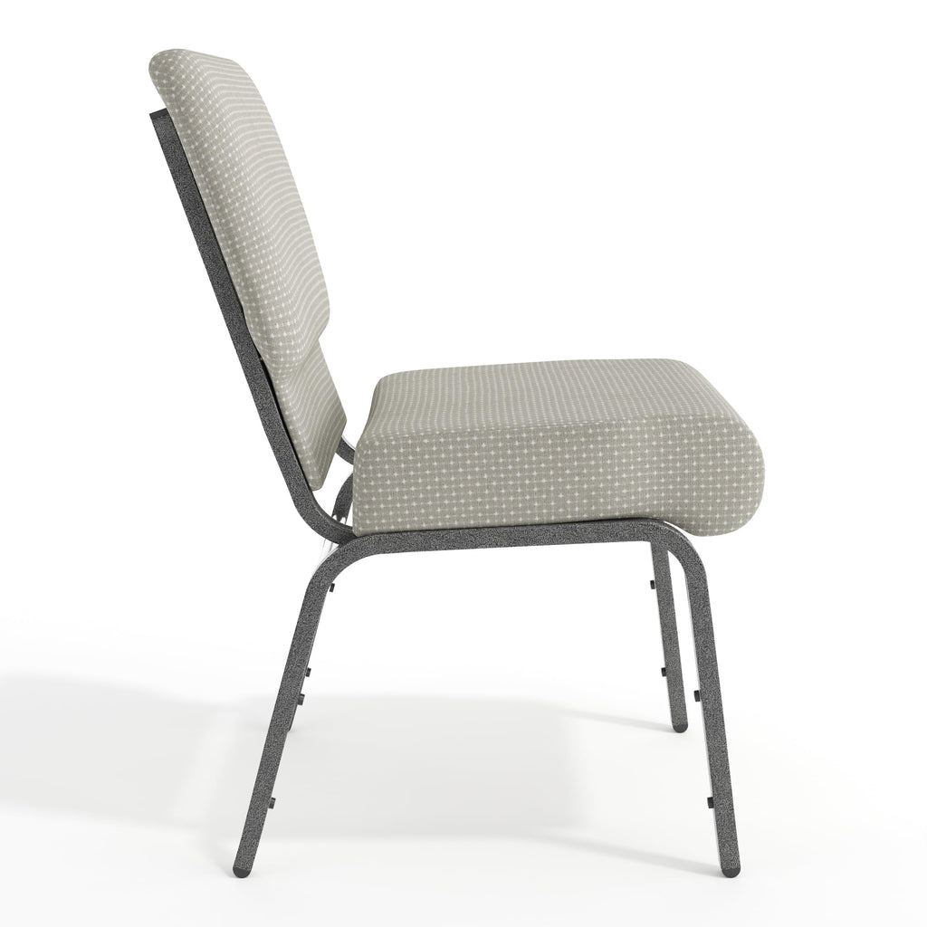 Gray Dot Fabric Stacking Church Chair F91258
