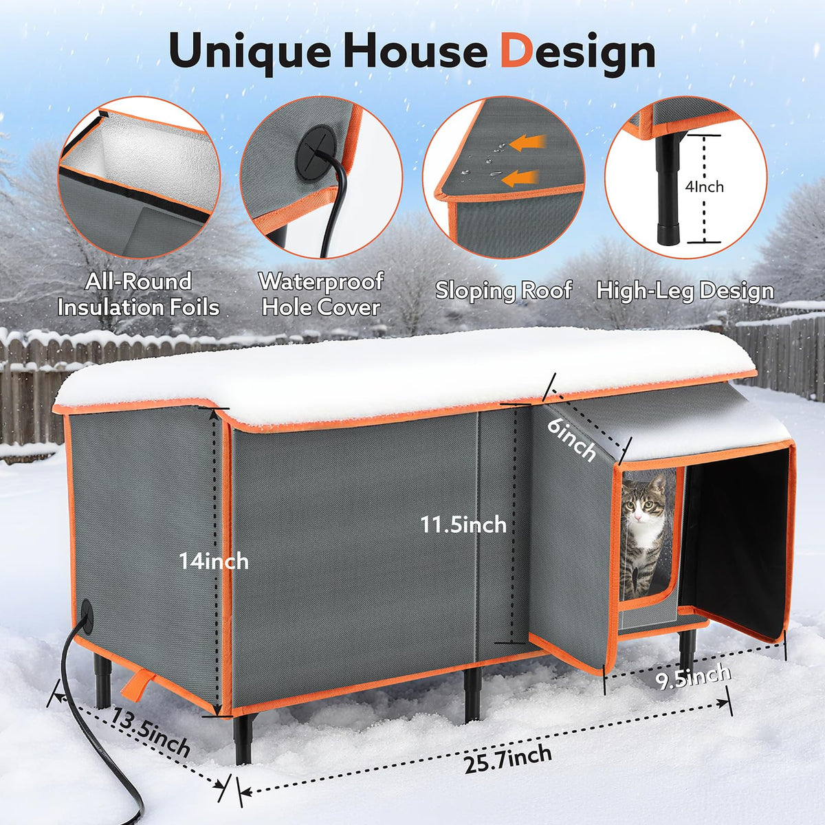 Heated Weatherproof Insulated Cat House C39519