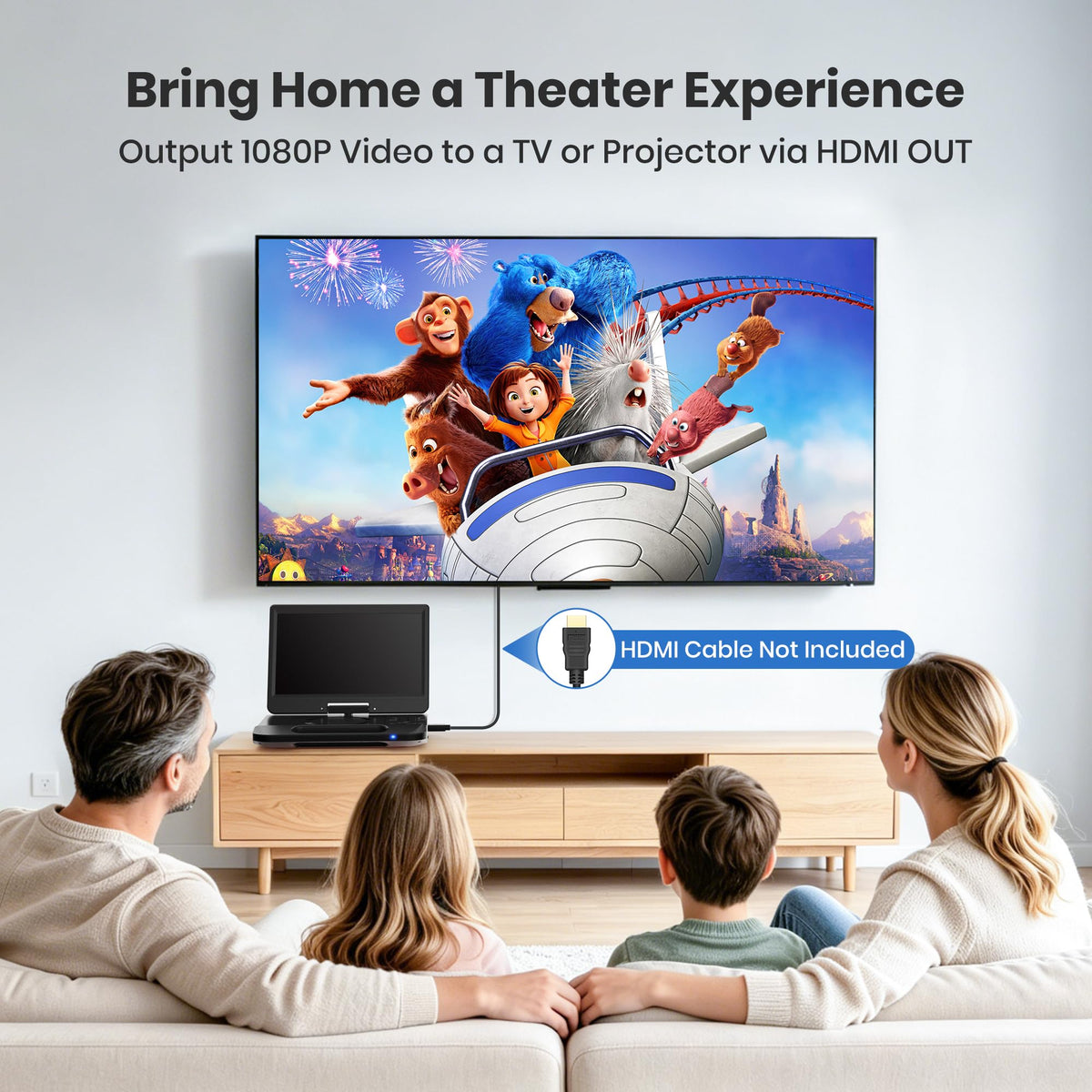 12.5" Portable Blu-ray Player with 10.5" 1080P Swivel Screen I63869