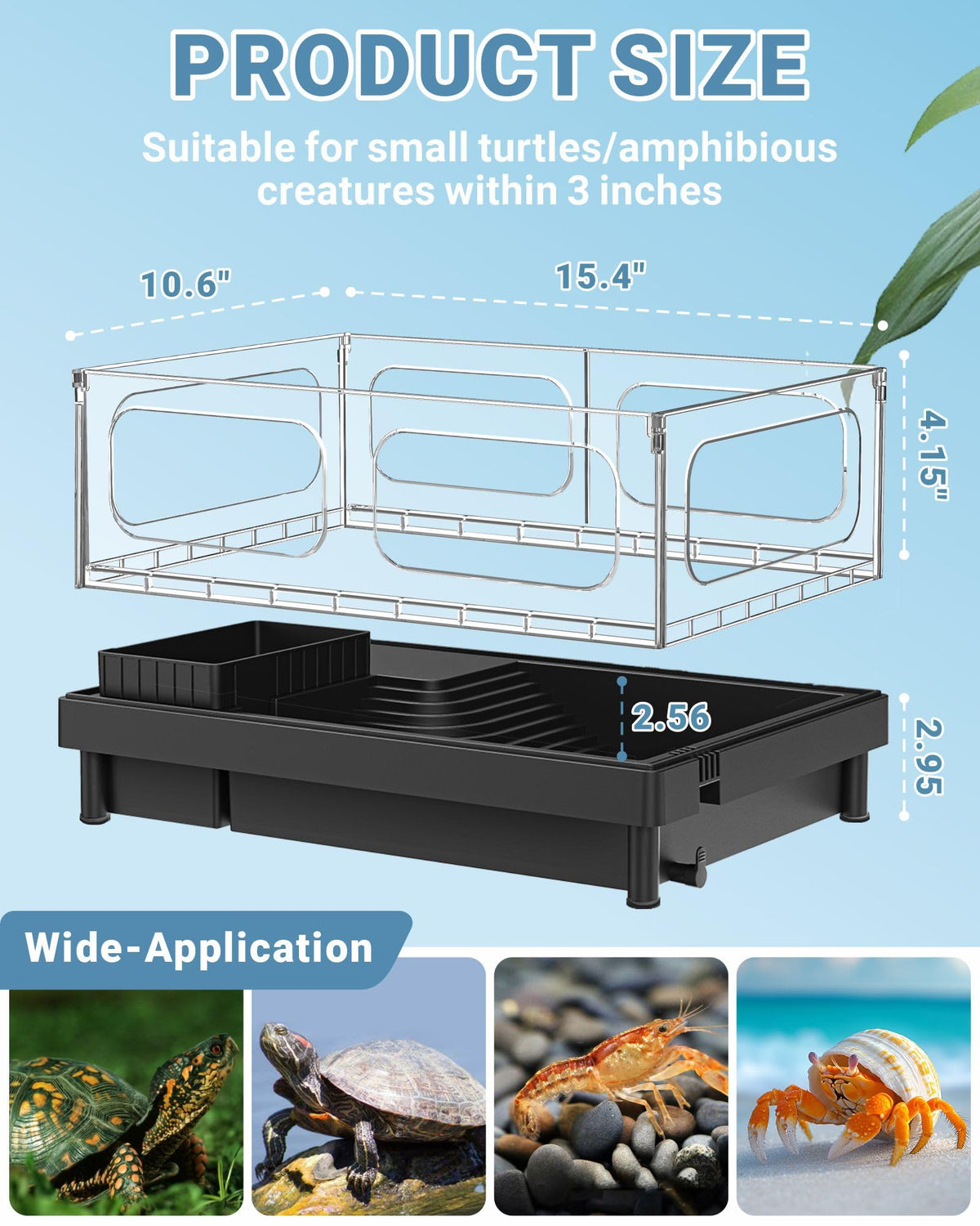 Small Turtle Tank Kit with Adjustable Lamp and Filter H26892