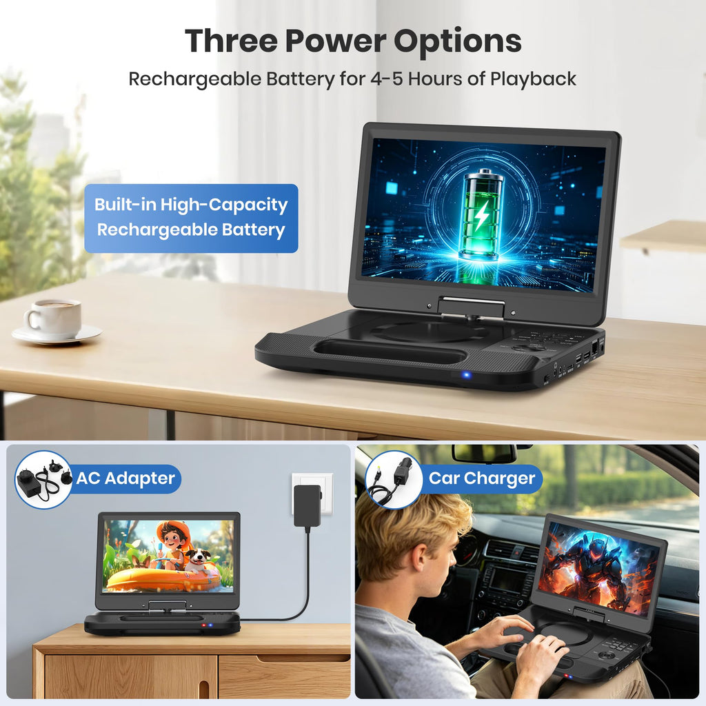 12.5" Portable Blu-ray Player with 10.5" 1080P Swivel Screen I63869