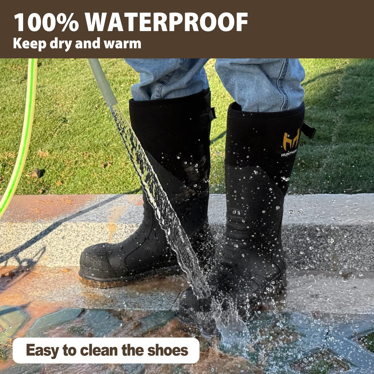 Steel Toe Rubber Work Boots with Steel Shank P391
