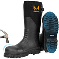 Steel Toe Rubber Work Boots with Steel Shank P391