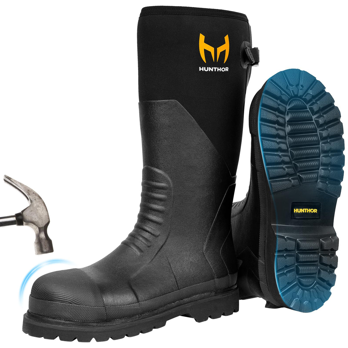 Steel Toe Rubber Work Boots with Steel Shank P391
