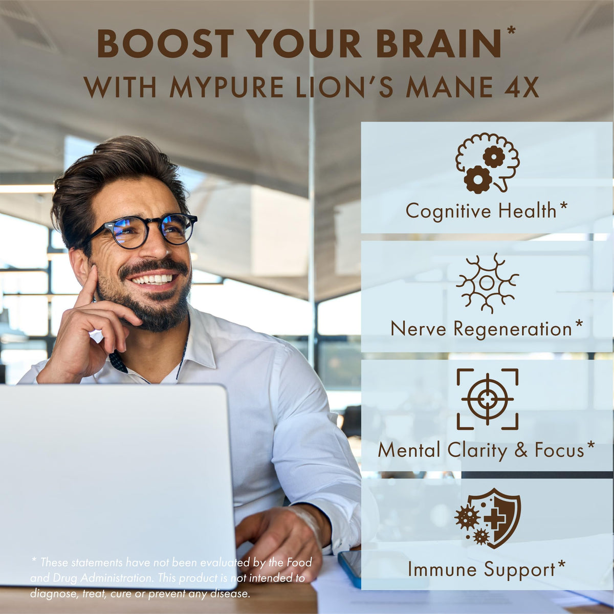 Lion's Mane Brain Support Supplement 30 Capsules A30955