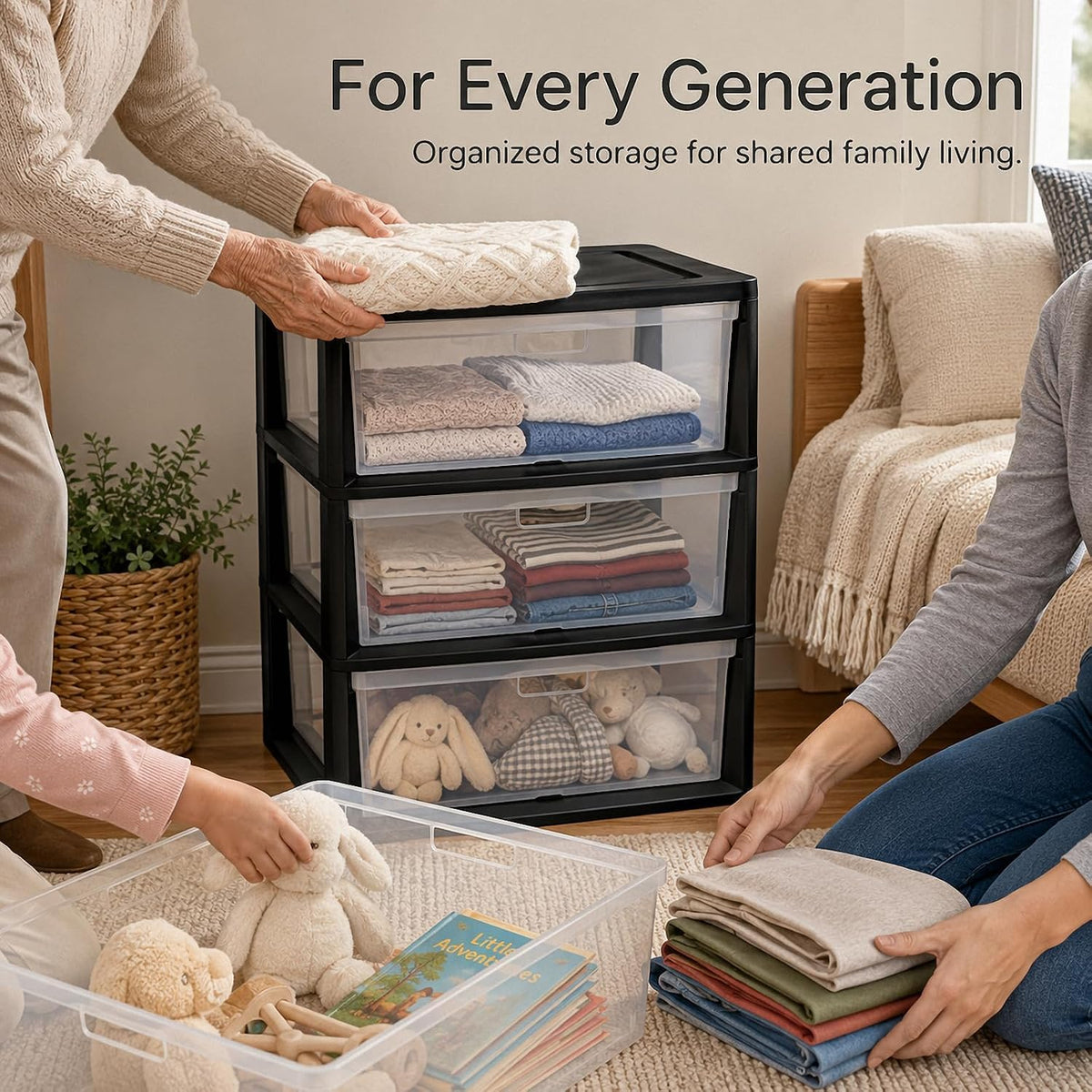 3 Drawer Plastic Storage Cart D9457