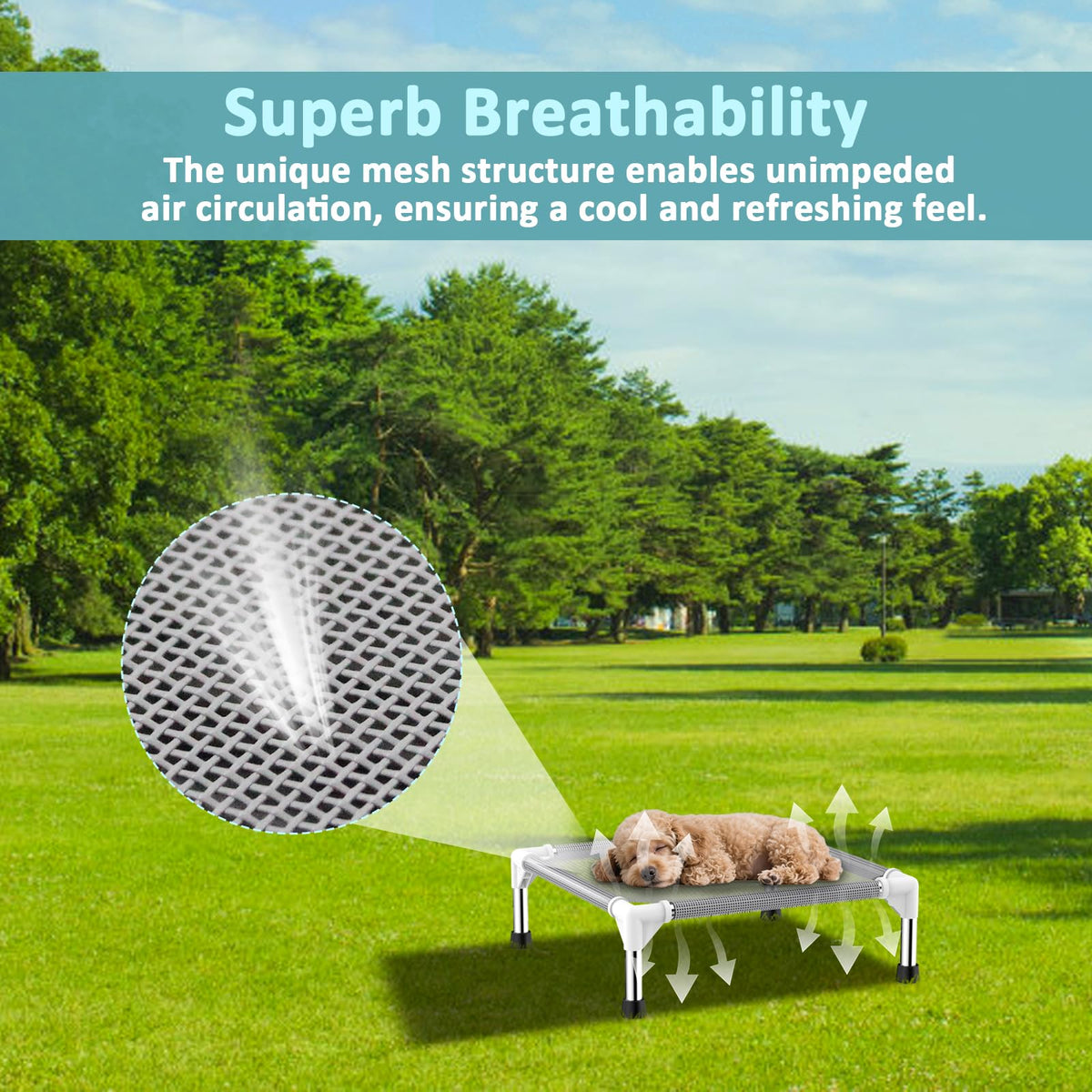 Lightweight Elevated Dog Bed with Cooling Fabric V258