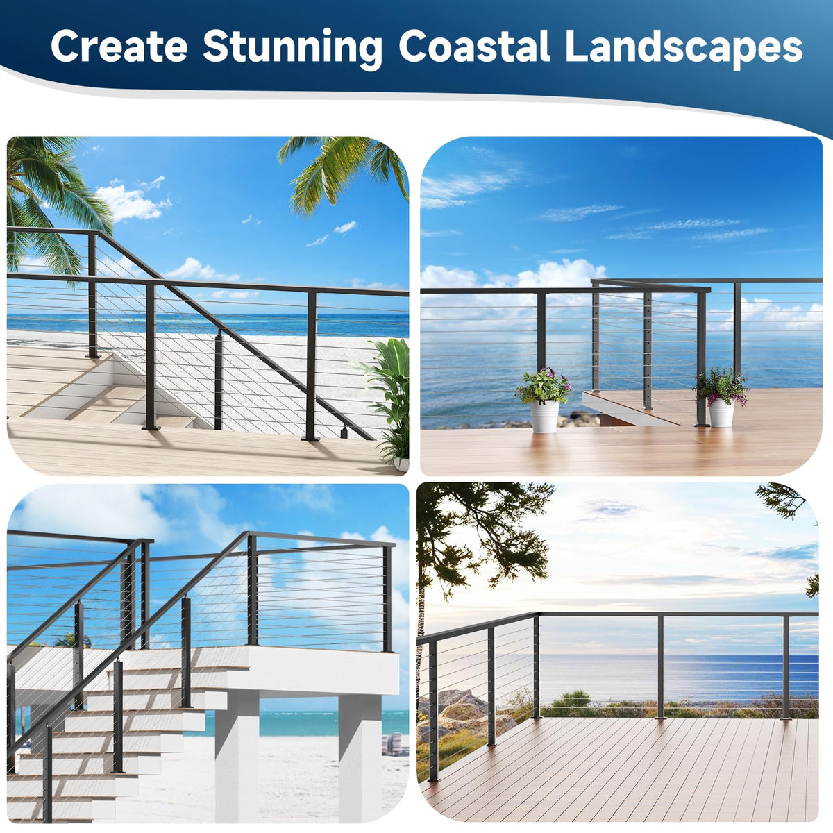 Black Aluminum Handrail 3 Pack D392061