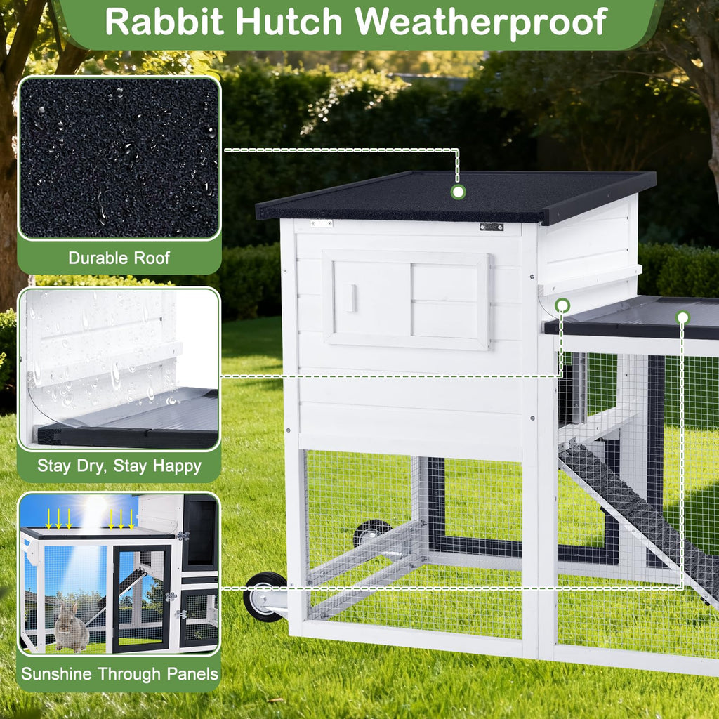 2-Story Rabbit Hutch with Pull-Out Tray & Wheels B267295