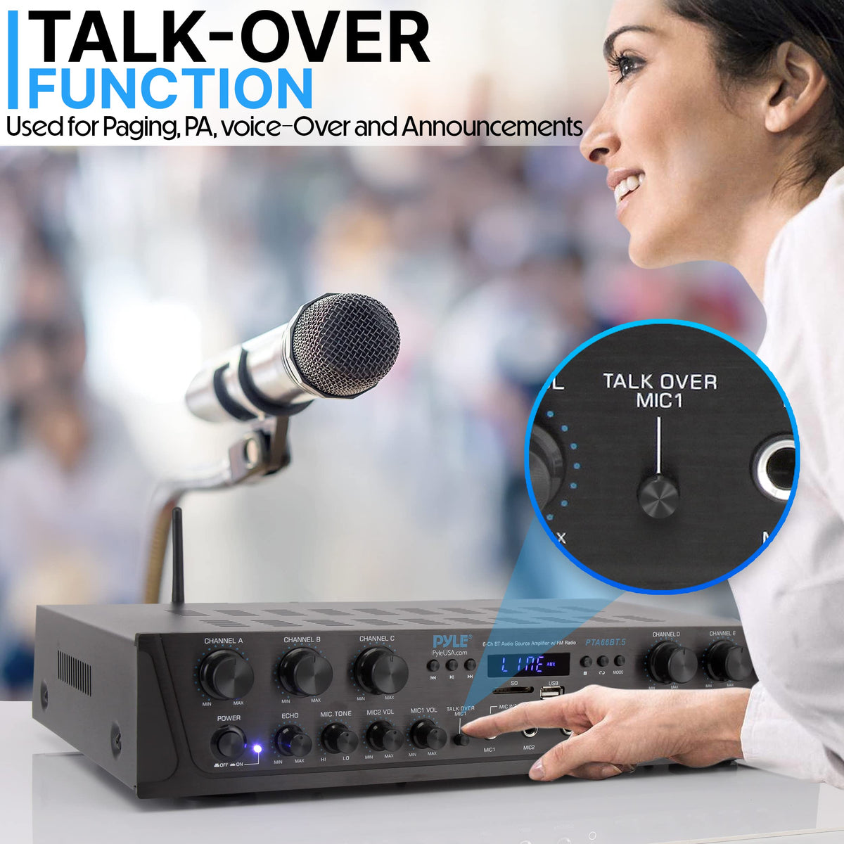 6 Channel 600 Watt Bluetooth Home Audio Amplifier G871