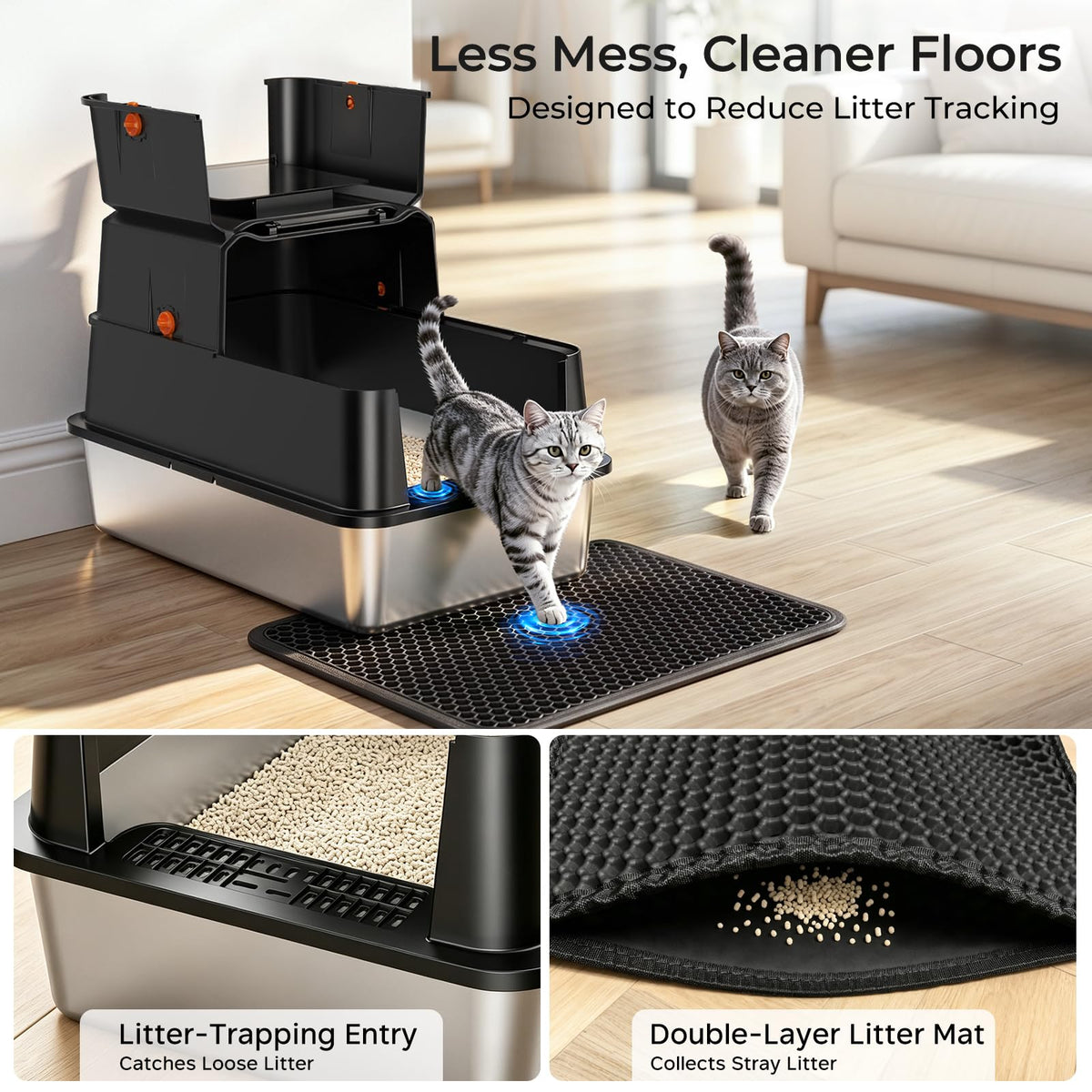XL Stainless Steel Cat Litter Box C5304