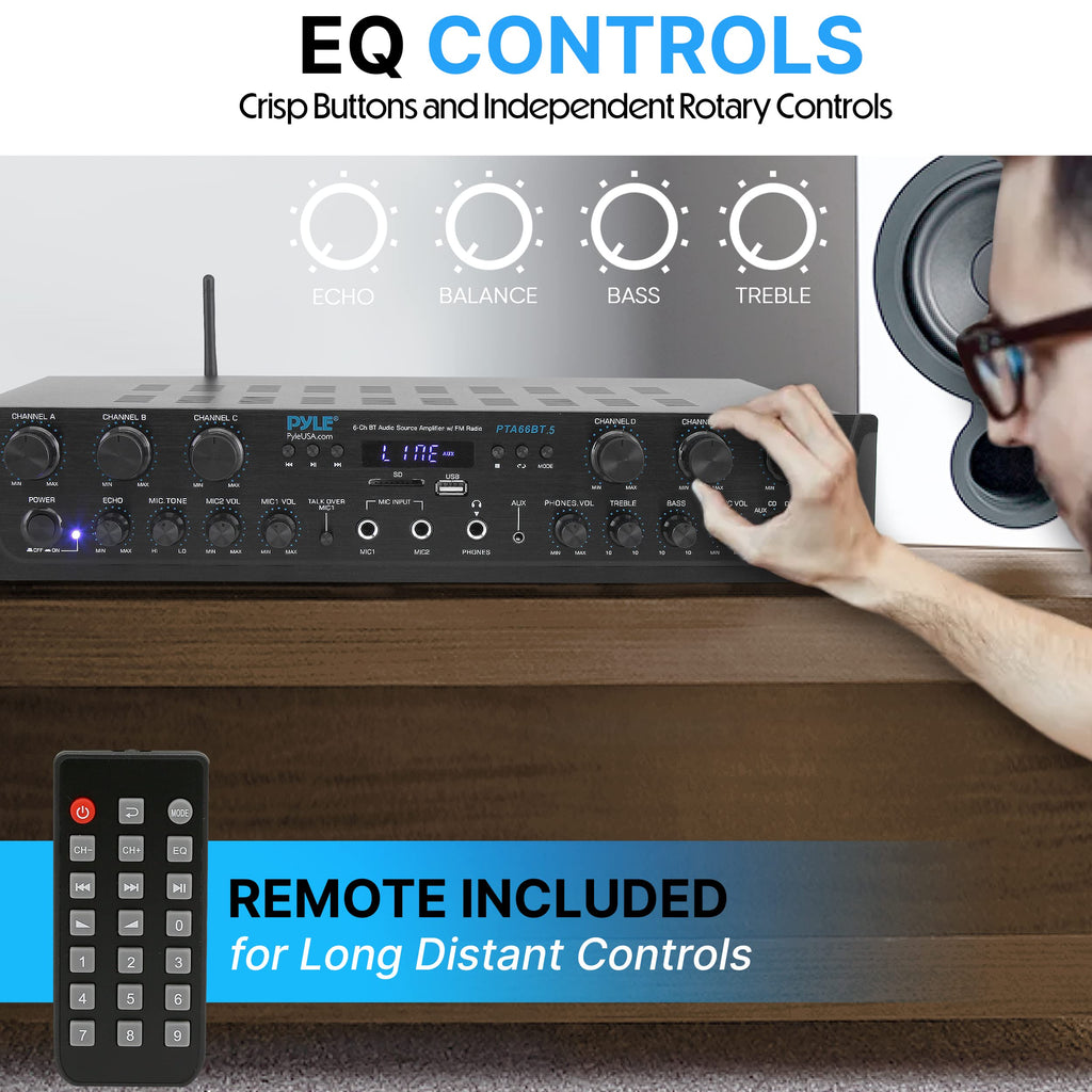 6 Channel 600 Watt Bluetooth Home Audio Amplifier G871
