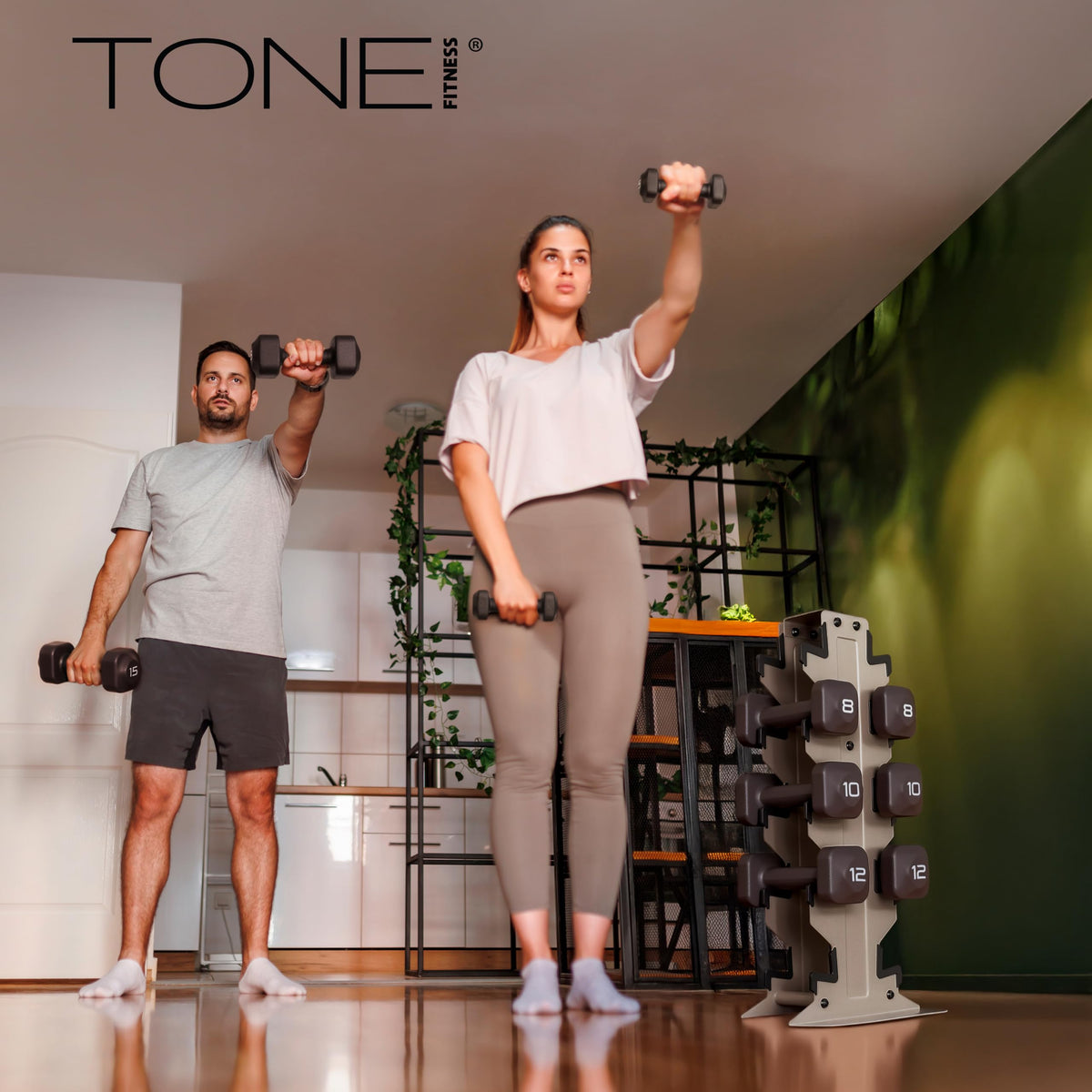 Neoprene Dumbbell Set with Storage Rack S83836