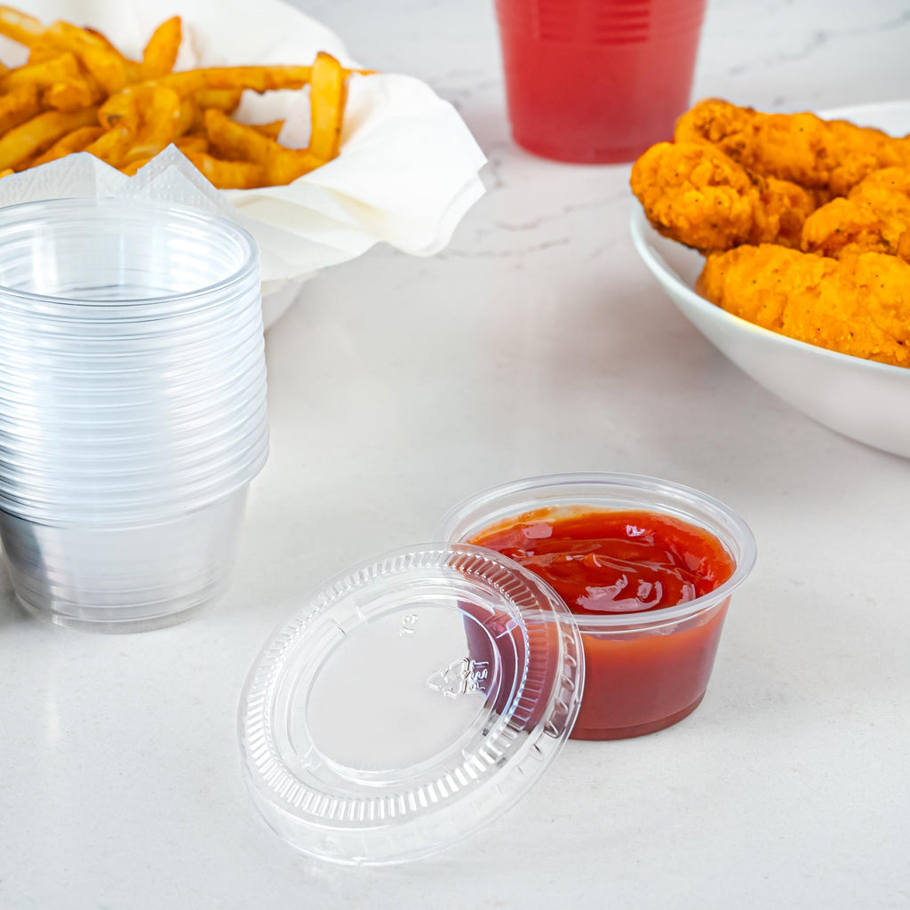 2oz 50 Count BPA Free Disposable Plastic To-Go Cups and Lids X1411