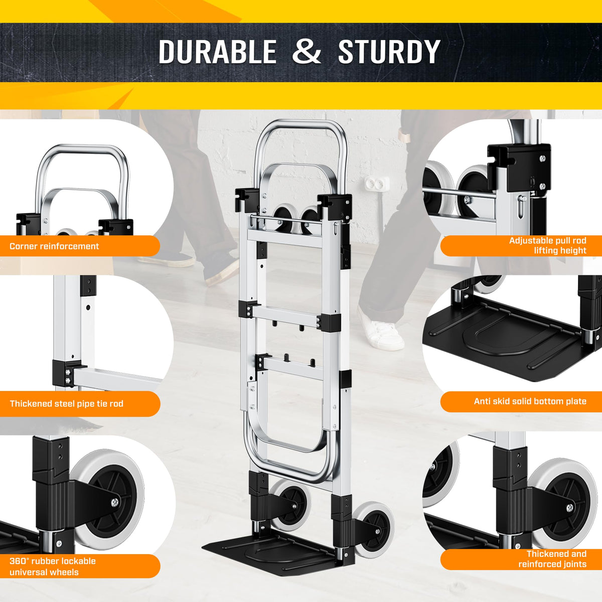 600lbs 3 in 1 Folding Hand Truck Dolly J2693