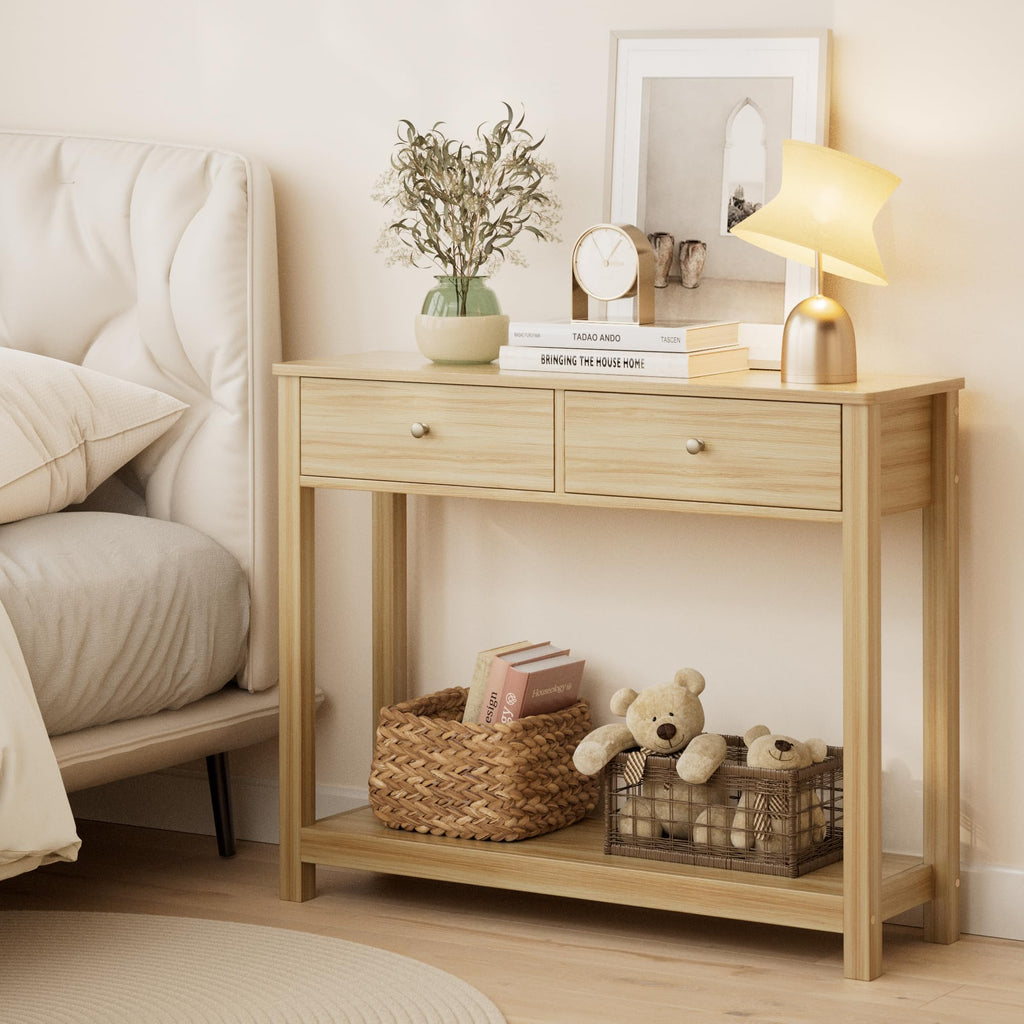 2 Drawer Oak Console Table O7974