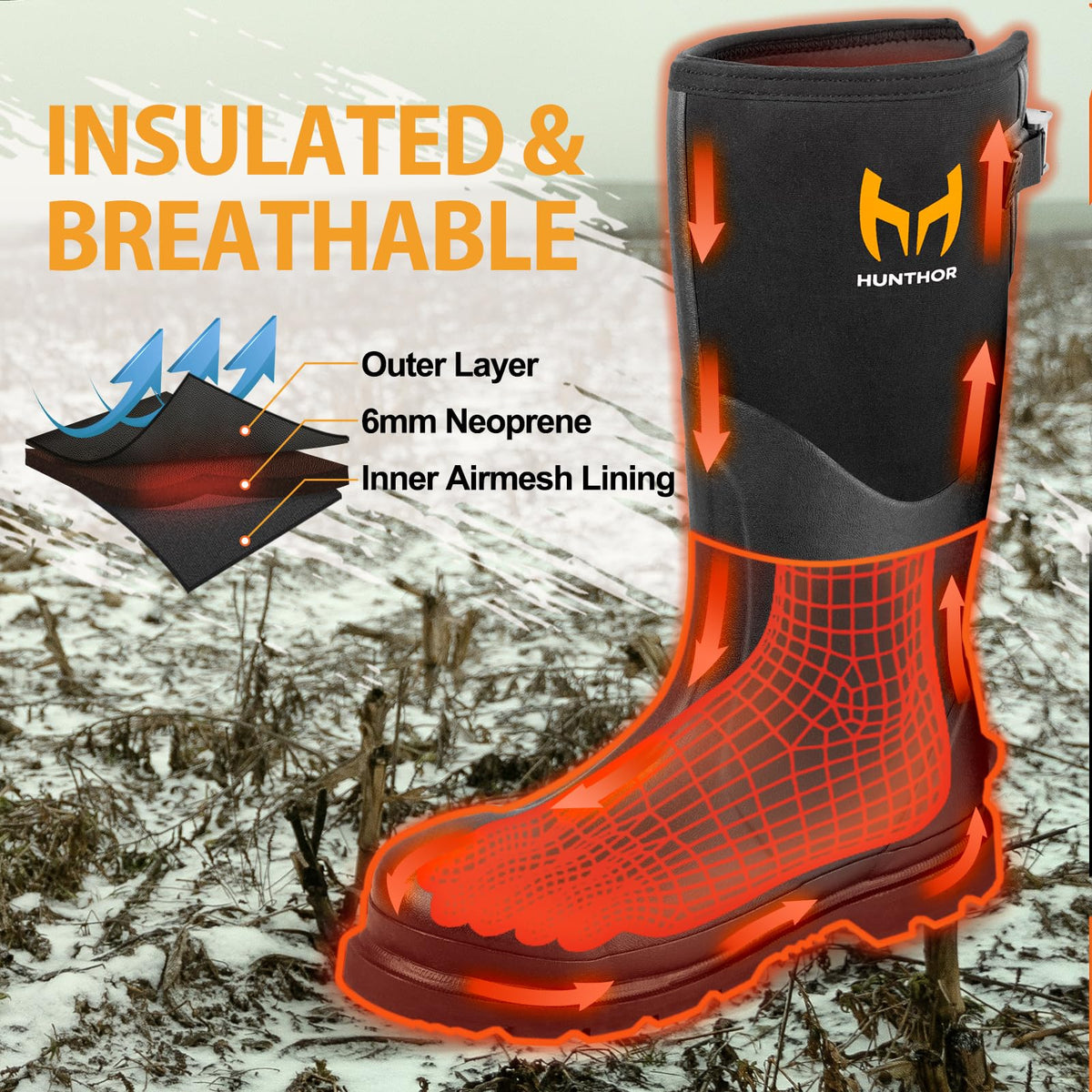 Steel Toe Rubber Work Boots with Steel Shank P391