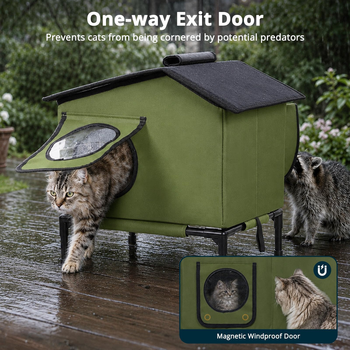 Weatherproof Insulated Outdoor Cat House F10388