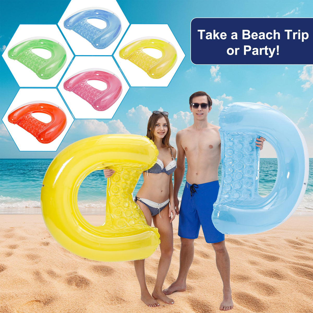 4 Pack Inflatable Pool Chair Float G5086