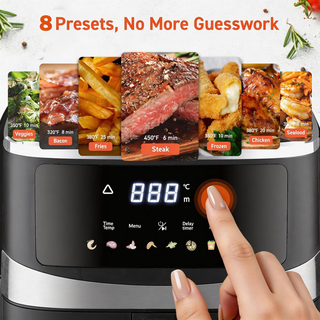 6 QT Family Size Air Fryer with Visible Cooking Window T652