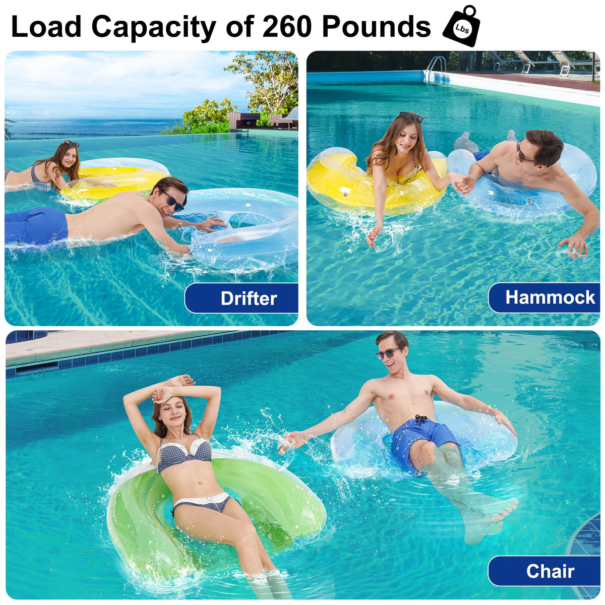 4 Pack Inflatable Pool Chair Float G5086