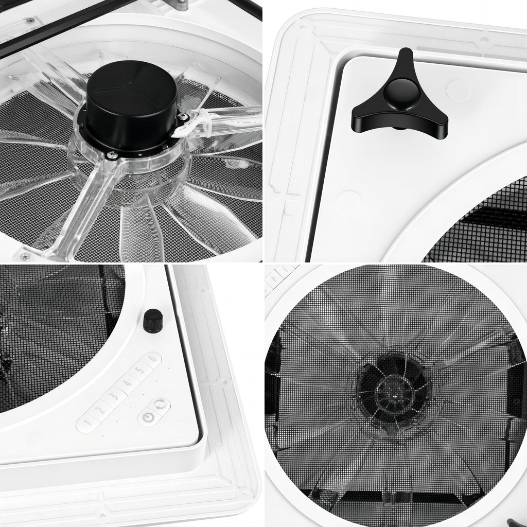RV Roof Vent Fan 6-Speed-Reversible White G17660