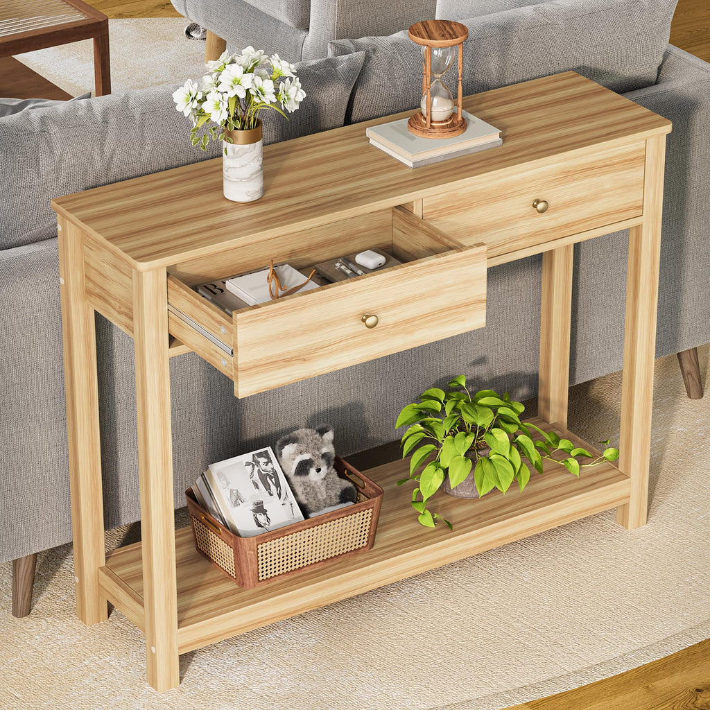 2 Drawer Oak Console Table O7974