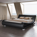 Queen Size Faux Leather Sleigh Bed Frame H384