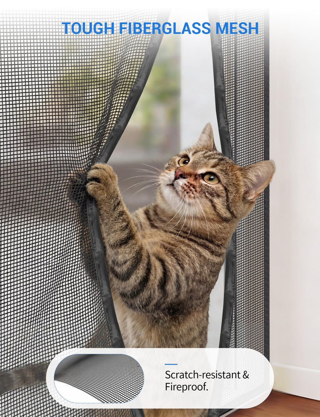 Magnetic Screen Door 72 x 80 Inch Fiberglass Mesh U502358